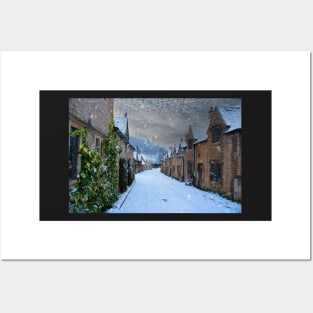 Castle Combe in the snow Posters and Art